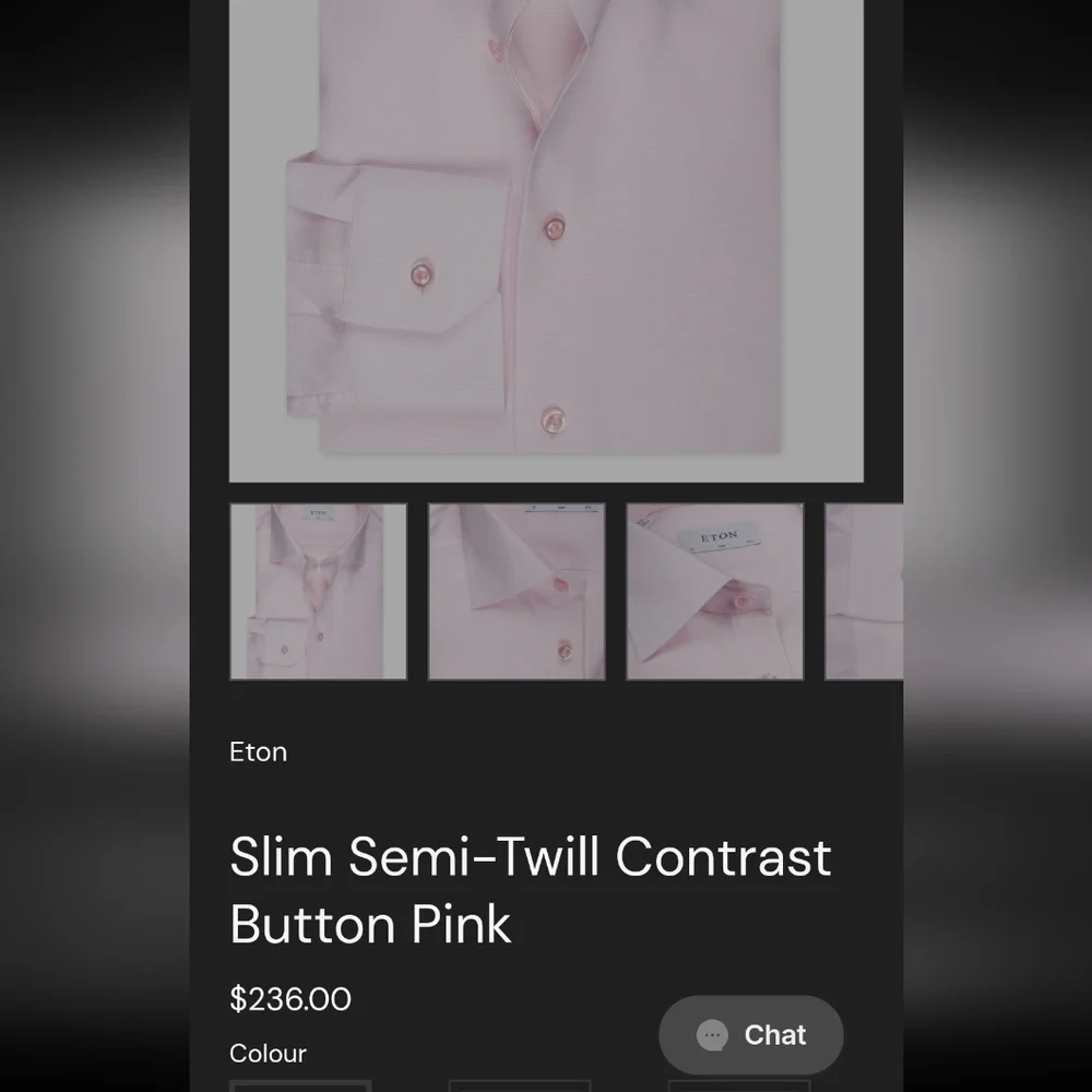 Eton Mens Slim Semi-Twill Contrast Collar Pink Dress Shirt Like New 15 3/4 - Picture 12 of 12